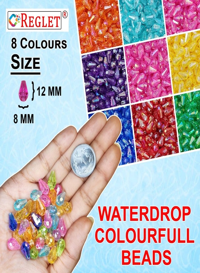 REGLET 920 Pcs Drop Crystal Beads for Jewellery Making Kit, Multicolour Beads for Bracelet Making Kit, Beading, Beadwork, Crafting, Embroidery, DIY Bead Craft, Pearls for Craft - 12mm*8mm, 240g - Image 3